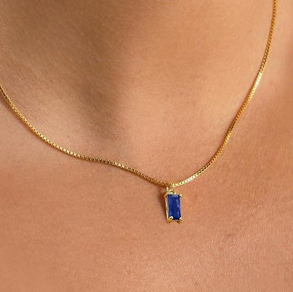 Minimalist Sapphire Pendant Necklace