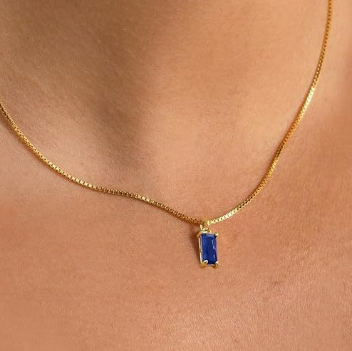 Minimalist Sapphire Pendant Necklace