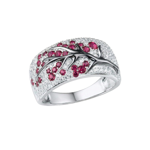 Ruby Blossom Tree Ring