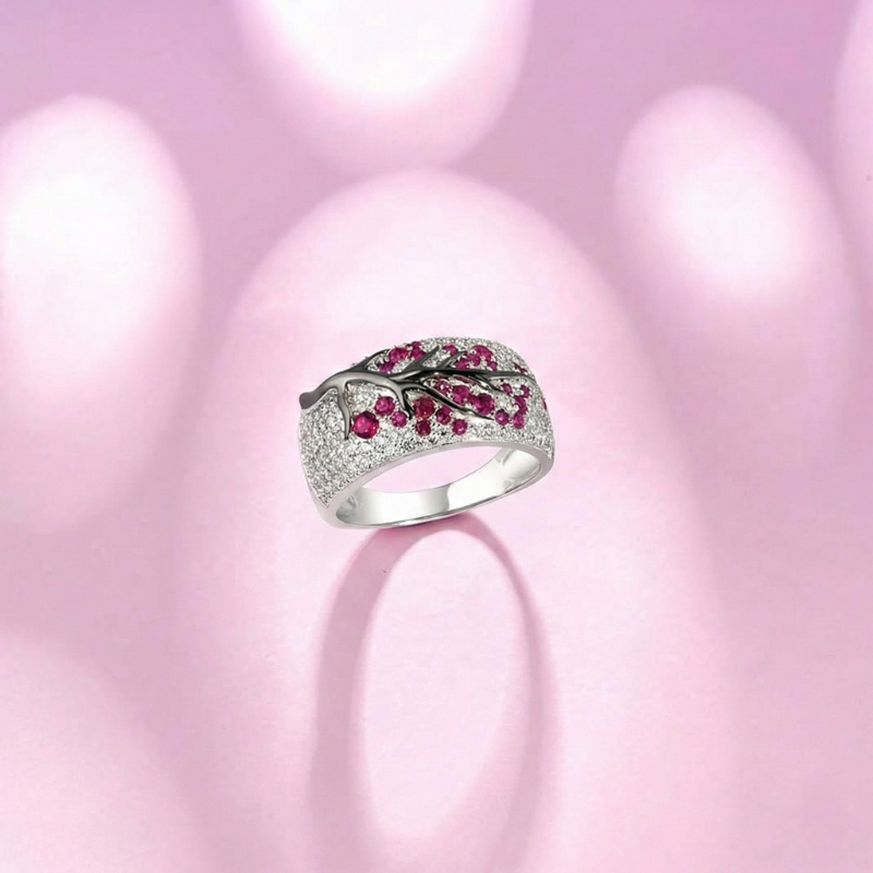 Ruby Blossom Tree Ring