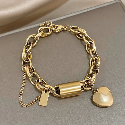 Heartened Chunky Bracelet (White Gold)
