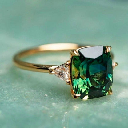 Fortuna Green Zircon Gold Ring