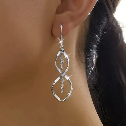 Sunbeam Spiral Earrings (White Gold)