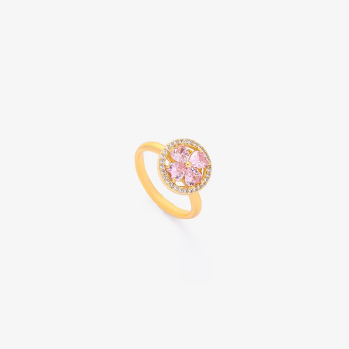 Pink Heart Bloom Spinning Ring