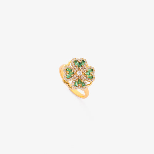 Emerald Clover Spinning Ring