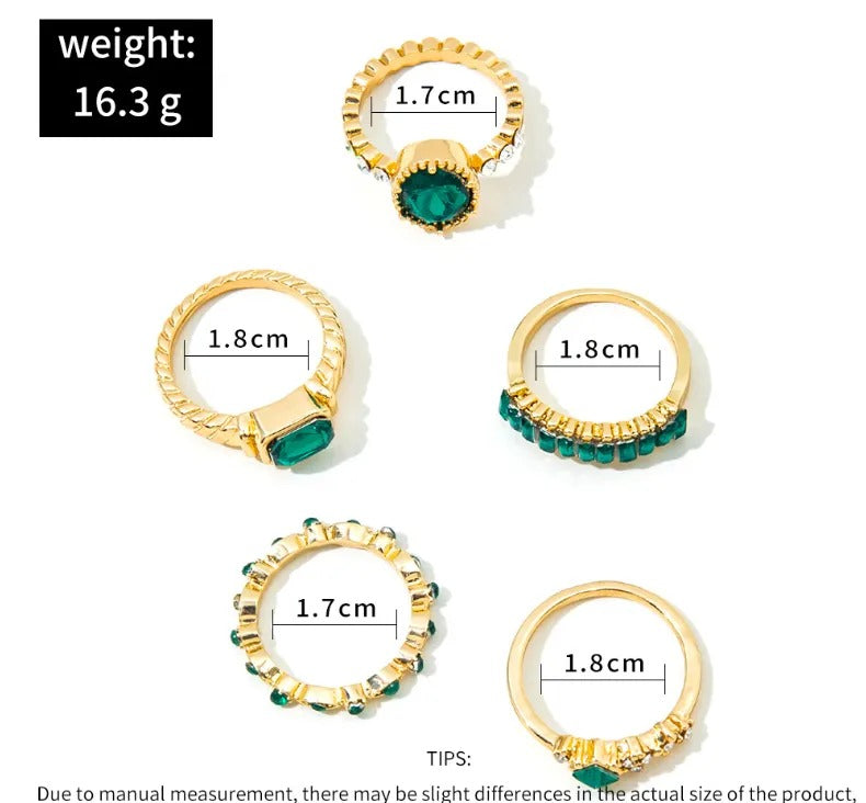 Johanna Emerald Ring Set
