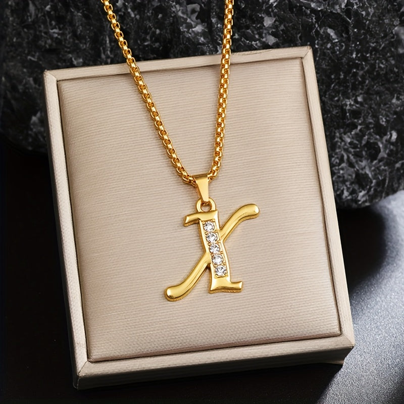 Crystal Accent Initial Necklace