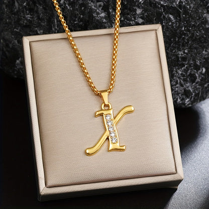 Crystal Accent Initial Necklace