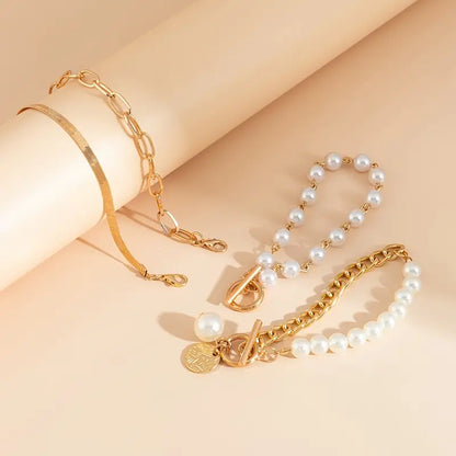 4-Piece Gold Bracelet Set