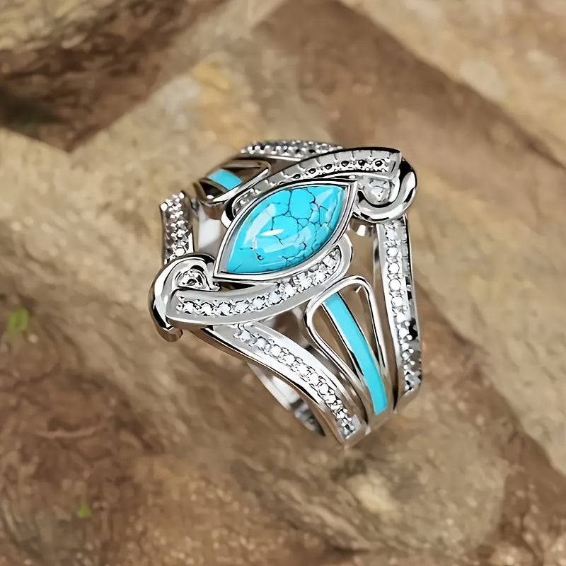 Turquoise Marquise Statement Ring