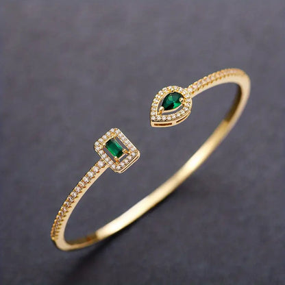 Clara Emerald Open Bracelet