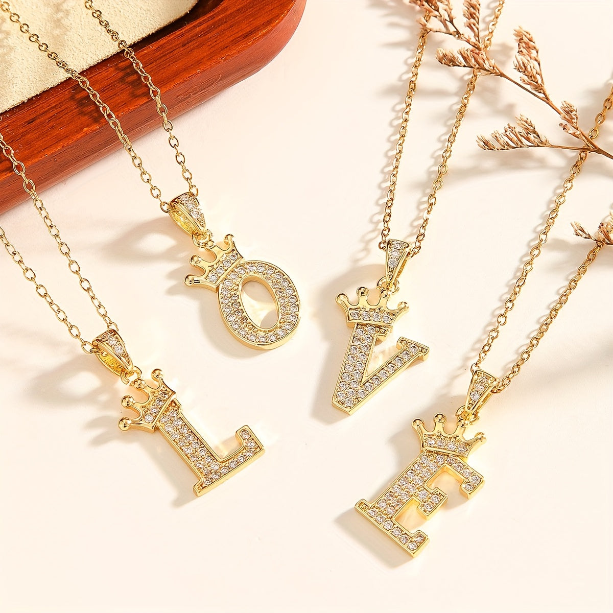 Initial Crown Necklace