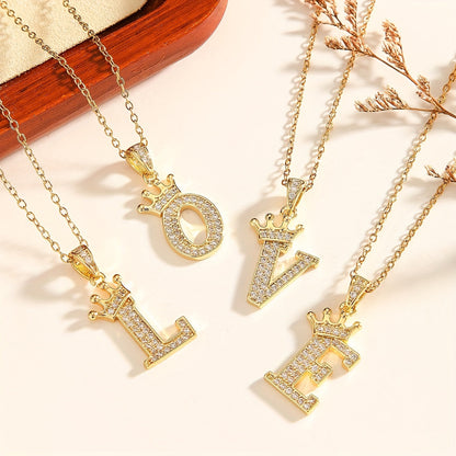 Initial Crown Necklace