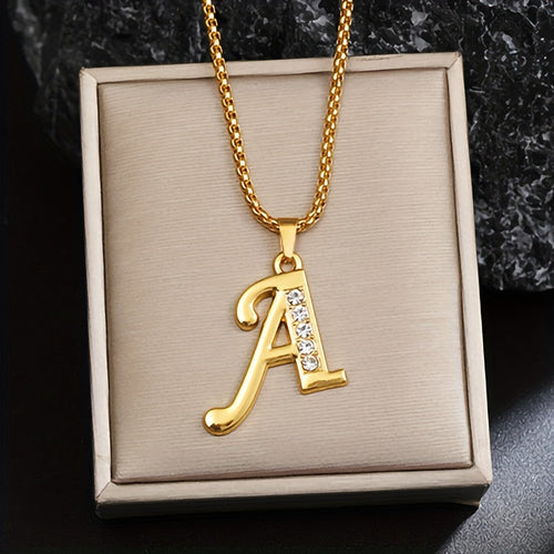 Crystal Accent Initial Necklace