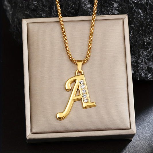 Crystal Accent Initial Necklace