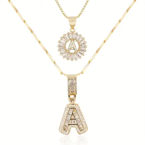 Moissanite Letter Initial Necklace (Gold)