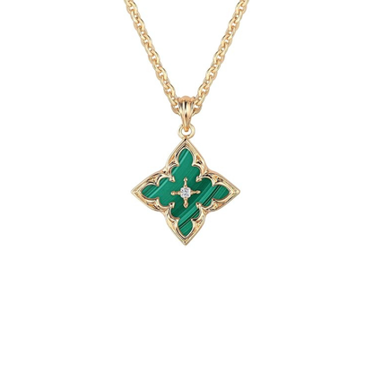 Emerald Clover Pendant Necklace