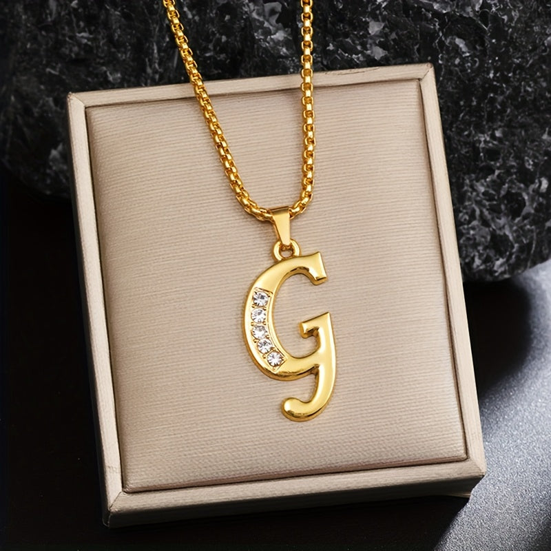 Crystal Accent Initial Necklace