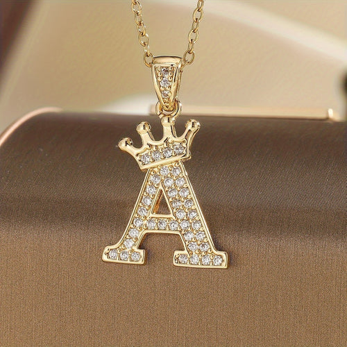 Initial Crown Necklace