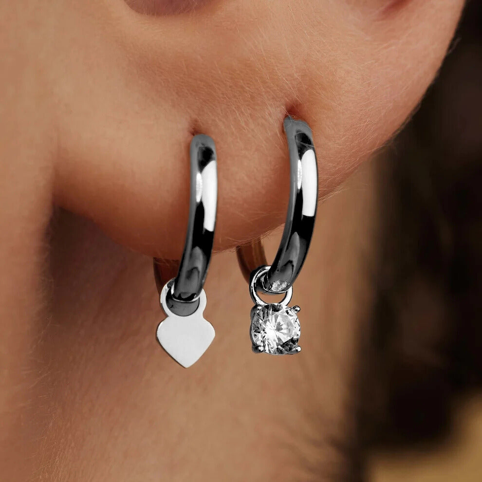 Moon Tear Stone Hoop Earrings