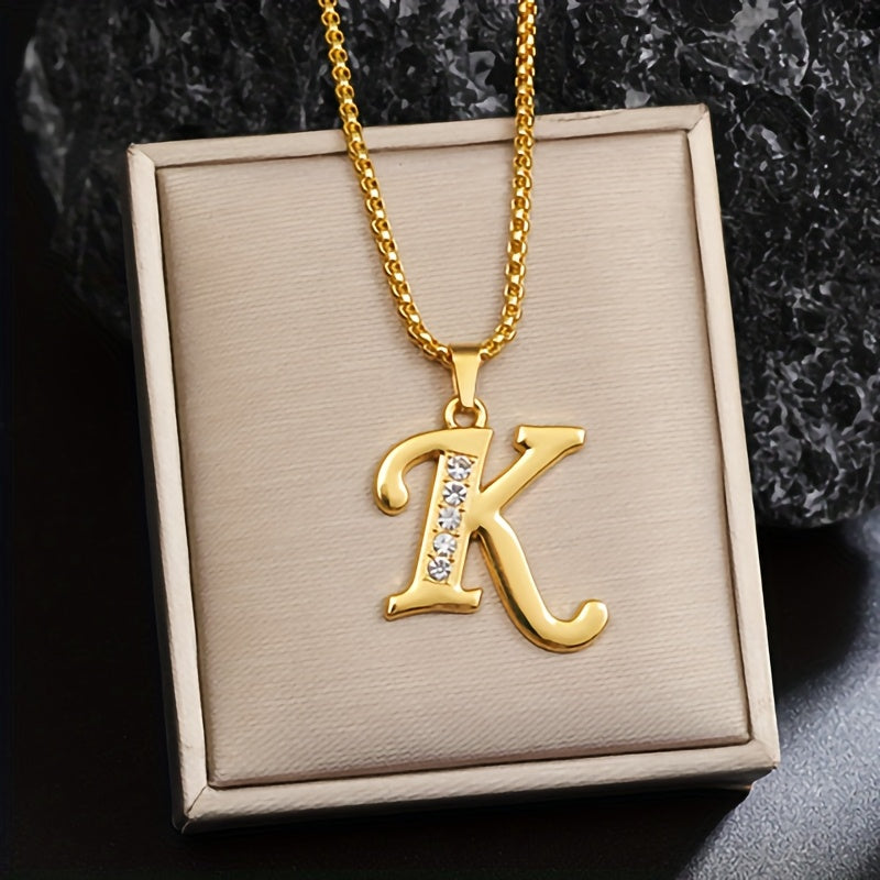 Crystal Accent Initial Necklace