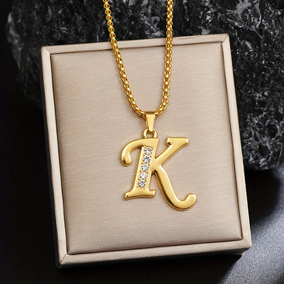 Crystal Accent Initial Necklace