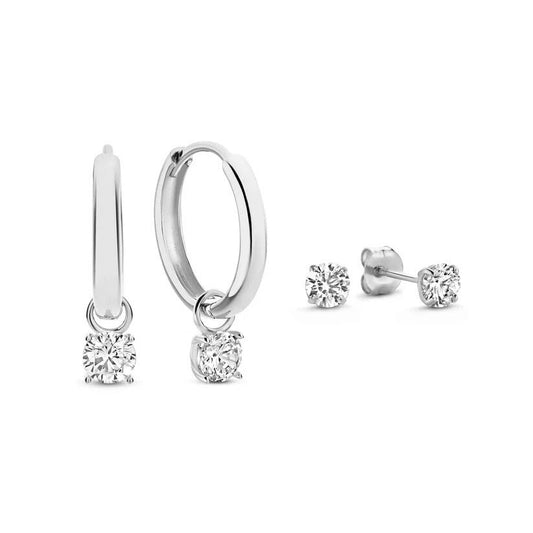 Moon Tear Stone Earrings Set