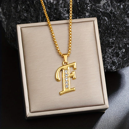 Crystal Accent Initial Necklace