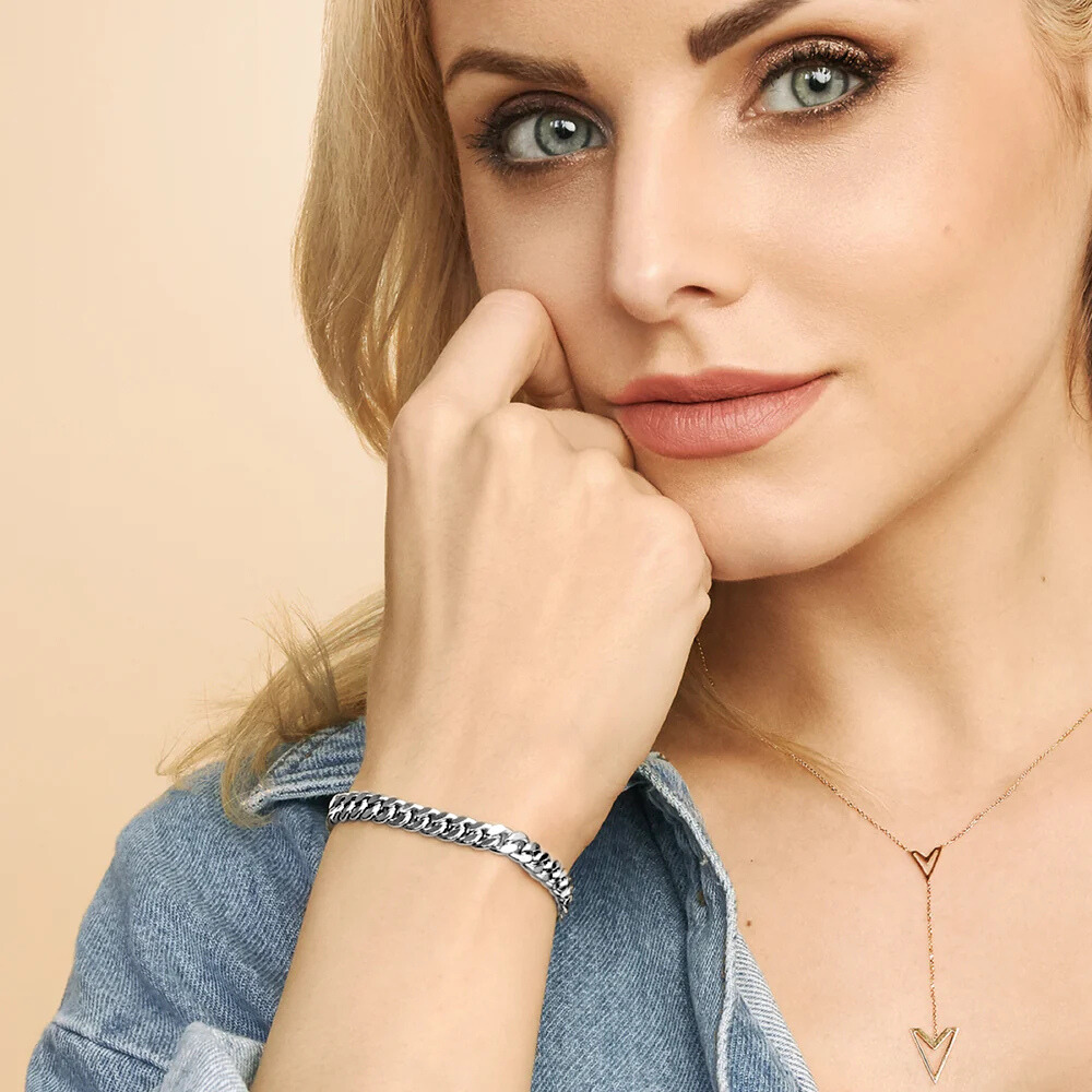 Estate Cuban Bracelet (White Gold)