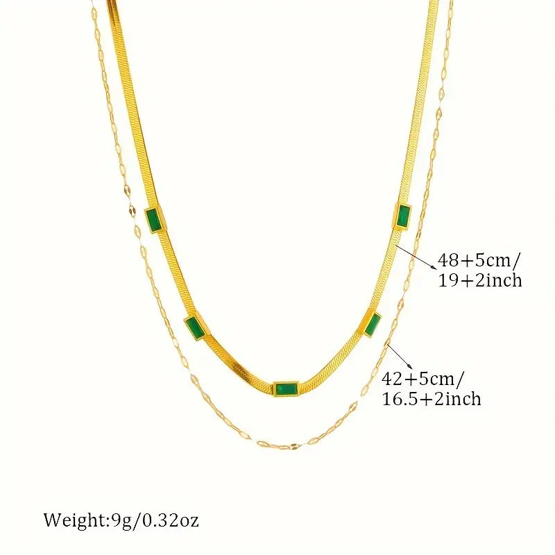Sorella Gem Double Layer Retro Necklace