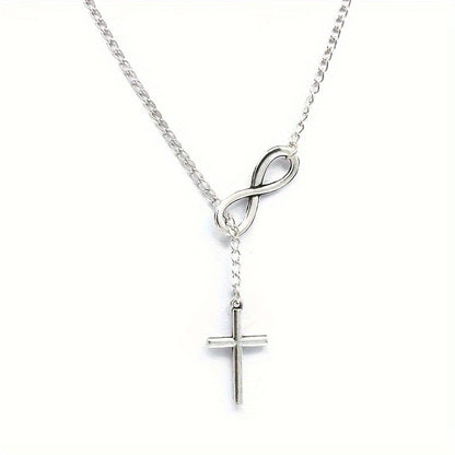 Eternal Cross Pendant Necklace (White Gold)
