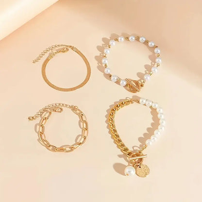 4-Piece Gold Bracelet Set
