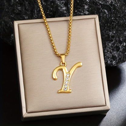 Crystal Accent Initial Necklace
