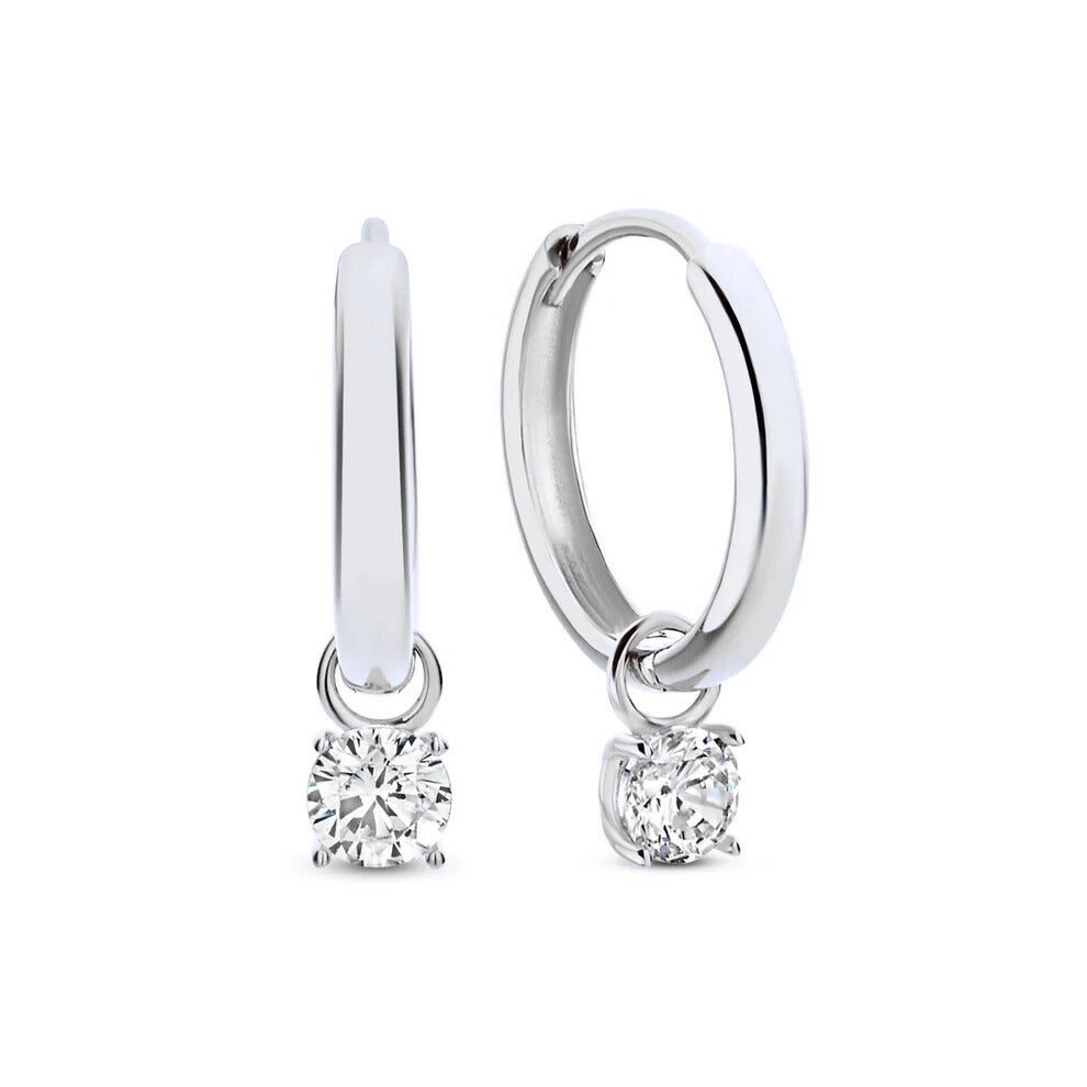 Moon Tear Stone Hoop Earrings