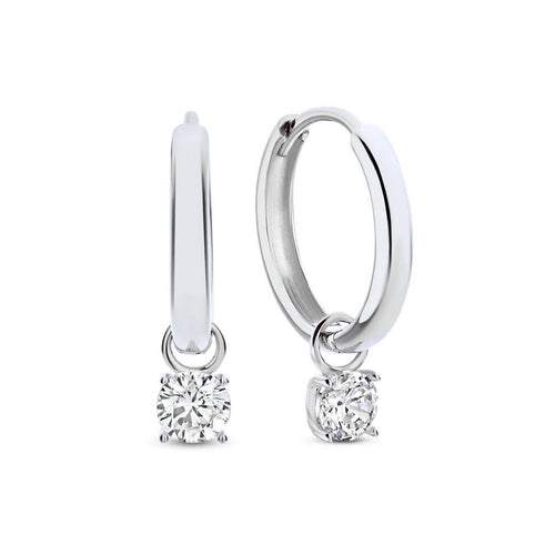 Moon Tear Stone Hoop Earrings