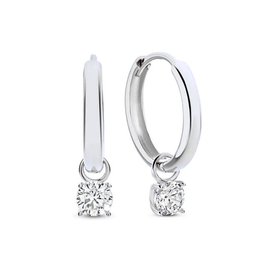 Moon Tear Stone Hoop Earrings