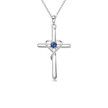 Sapphire Cross Necklace