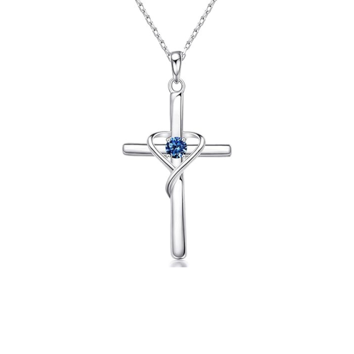 Sapphire Cross Necklace