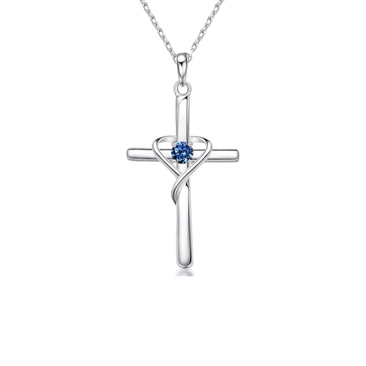 Sapphire Cross Necklace