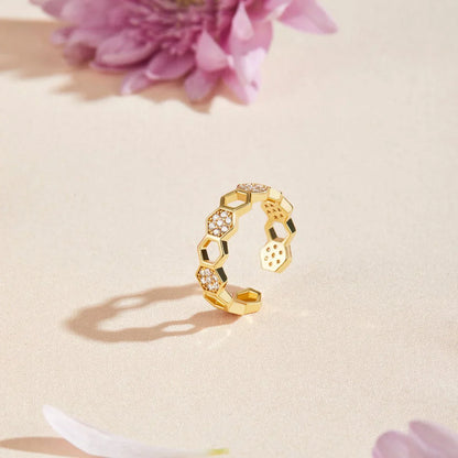 Crystal Honeycomb Ring