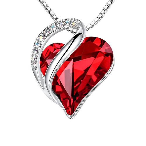 Infinity Heart Ruby Necklace
