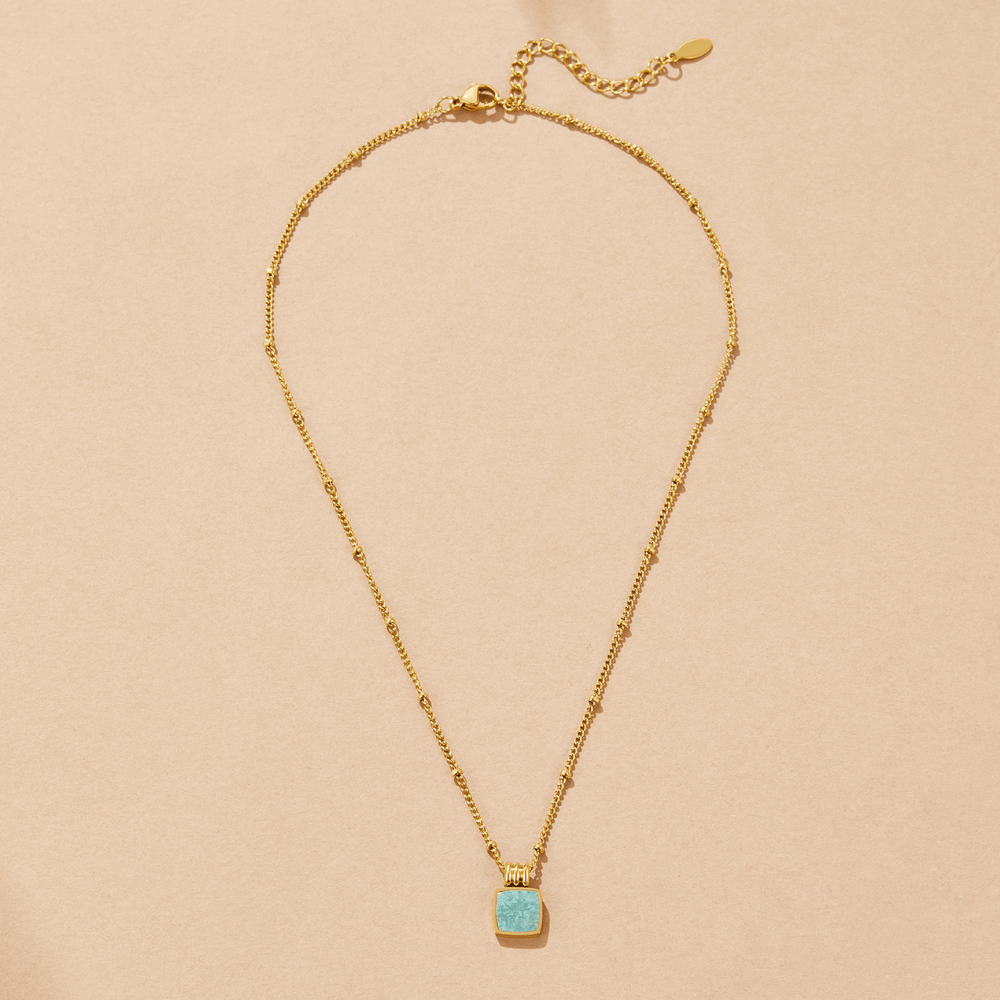 Astoria Green Stone Pendant Necklace