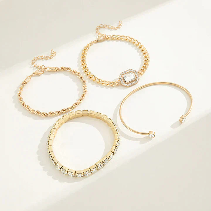 Domitia Calvina Bracelet Set (White Gold)