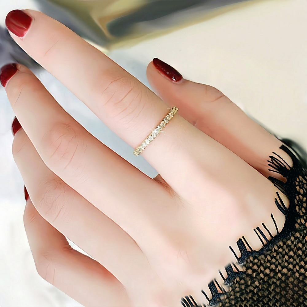 Moissanite Wedding Band